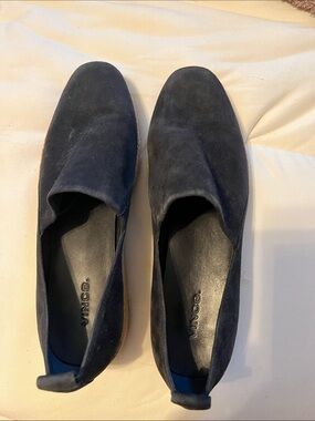 Vince Navy Suede Slip-On Loafers